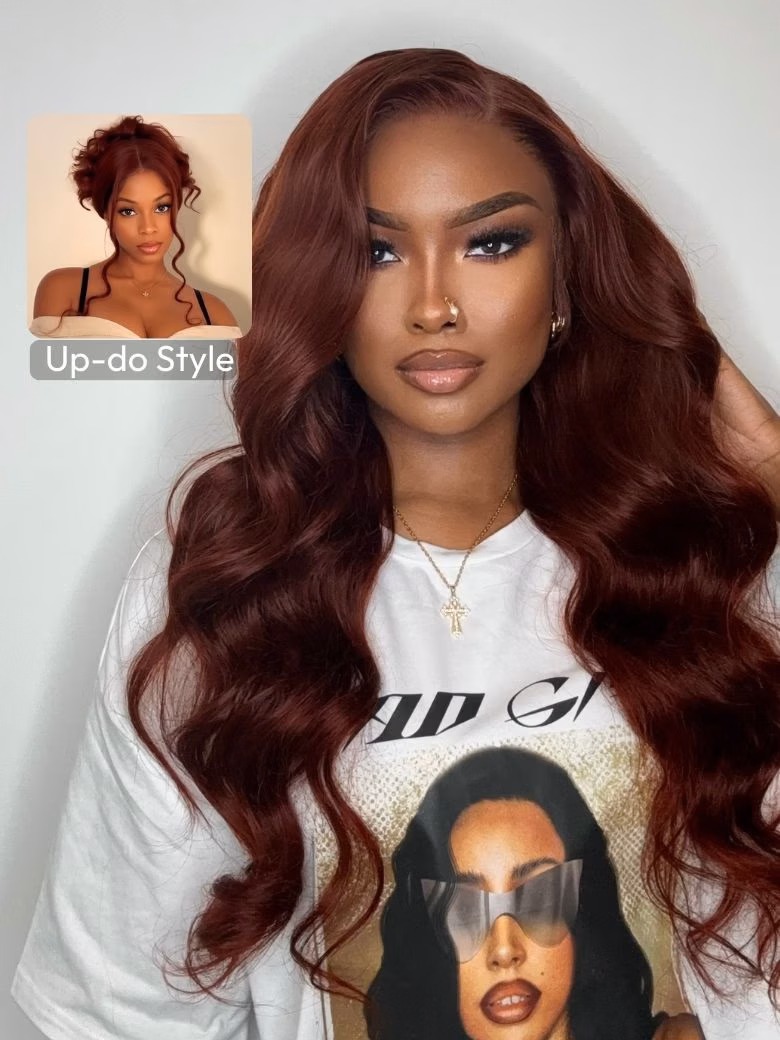 UNice Reddish Brown Glueless Real Hair Wig Pre-Max Easy Wear