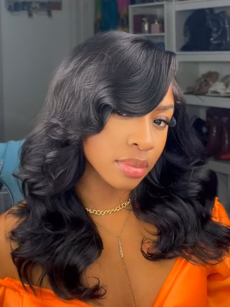 UNice Bye-Bye Slip™ Wig Feathered Layer Side Part Wig With Side Bangs